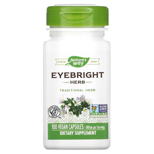 Nature's Way, Eyebright Herb, Gemeiner-Augentrost-Kraut, 560 mg, 100 vegane Kapseln (280 mg pro Kaps