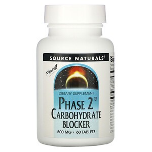 Source Naturals, Phase 2 Kohlehydrat Blockierer, 500 mg, 60 Tabletten