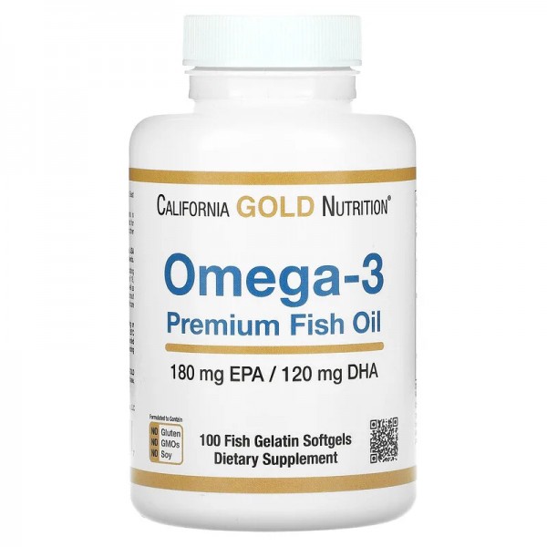 California Gold Nutrition, Omega-3 Premium Fish Oil, hochwertiges Omega-3-Fischöl, 180 EPA/120 DHA,